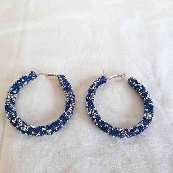 Glitzy Hoop Earrings - Picture 2 of 3